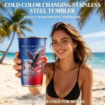 250th Anniversary Color Changing Stainless Steel Cup 16 oz Patriotic Eagle Drinkware